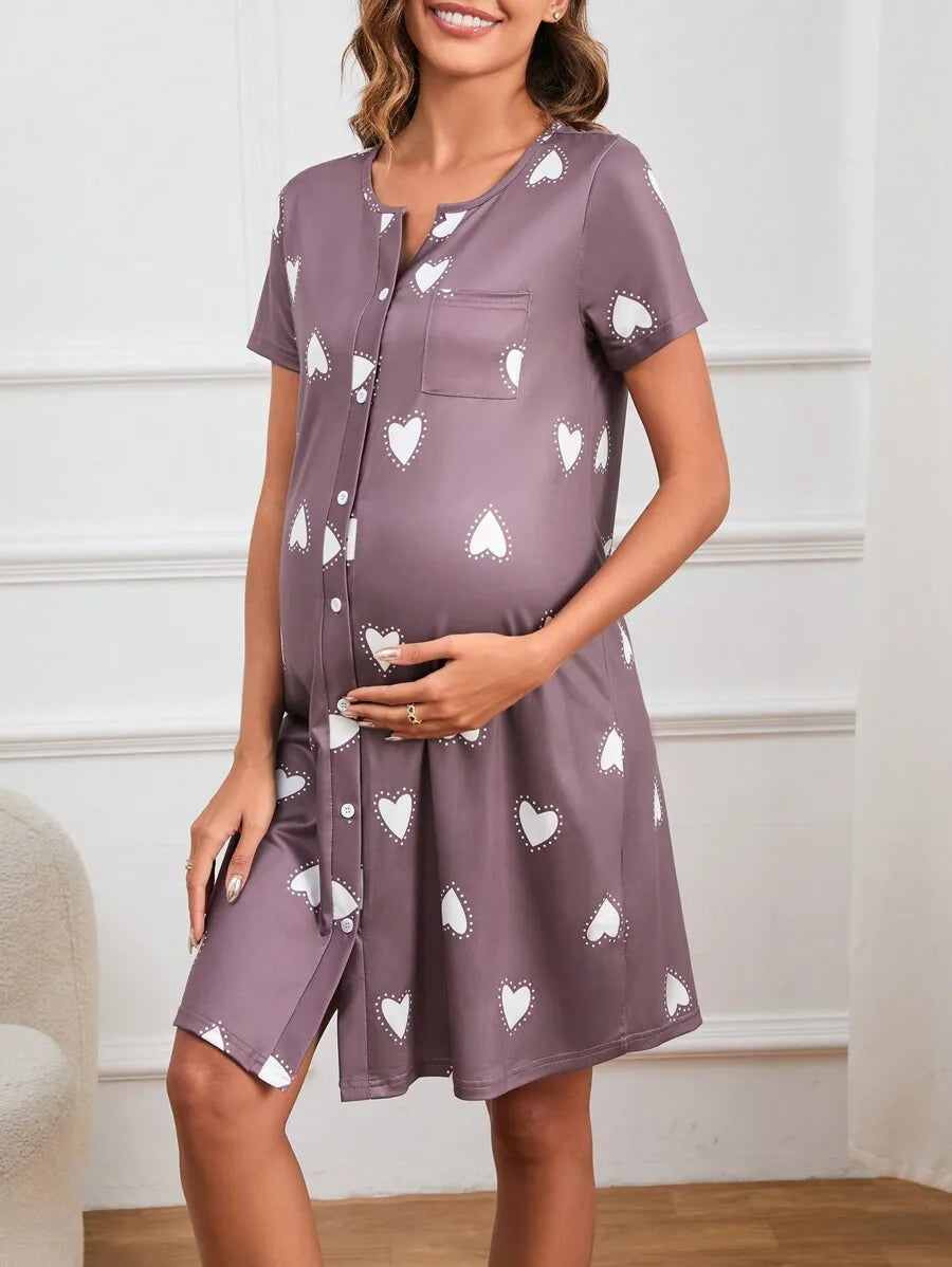 Maternity Nightdress with Pocket