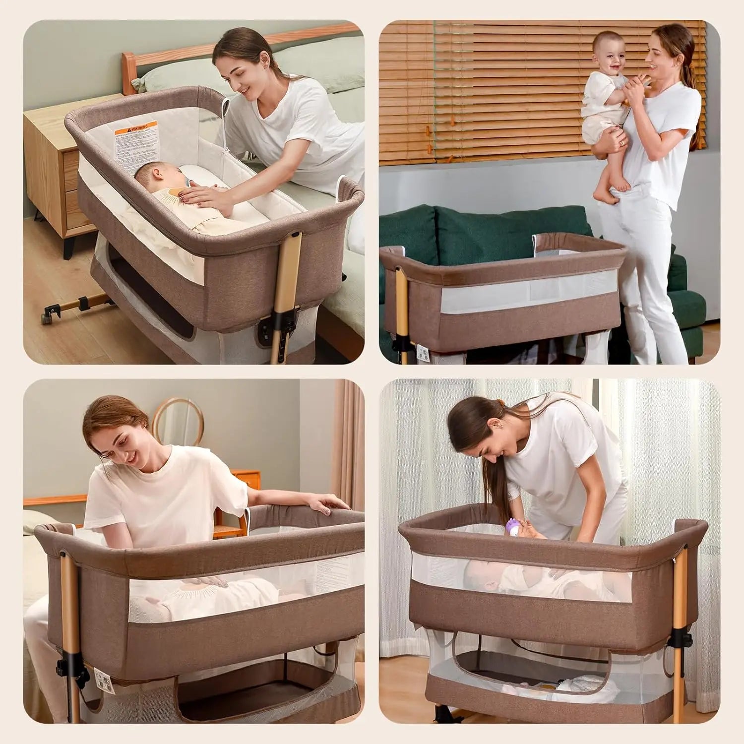 3-in-1 Adjustable Portable Baby Crib
