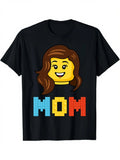 Men's Women's Lego Building Block T-Shirt Crew Neck Tee with Lego Mom Block Design Light Beige Casual Shirt All-Season Comfort