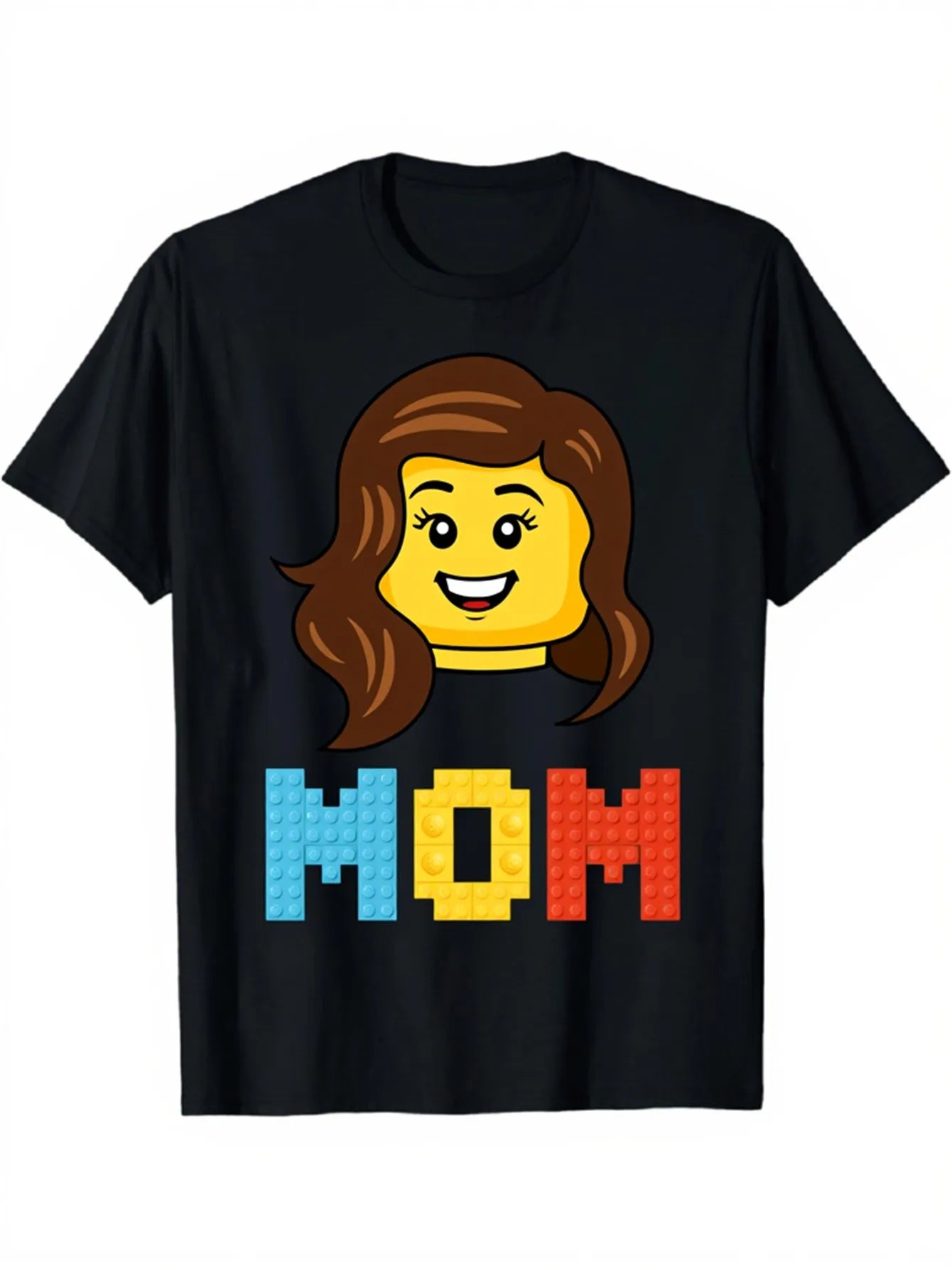 Men's Women's Lego Building Block T-Shirt Crew Neck Tee with Lego Mom Block Design Light Beige Casual Shirt All-Season Comfort