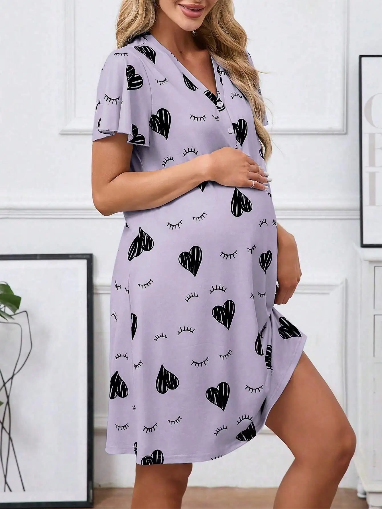 Maternity Nightgown Short Sleeve
