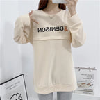 Maternity Nursing Sweatshirt Loose Sweatshirt Pullover Breastfeeding Clothe Autumn Cotton Jacket For Nursing Mothers Maternitty