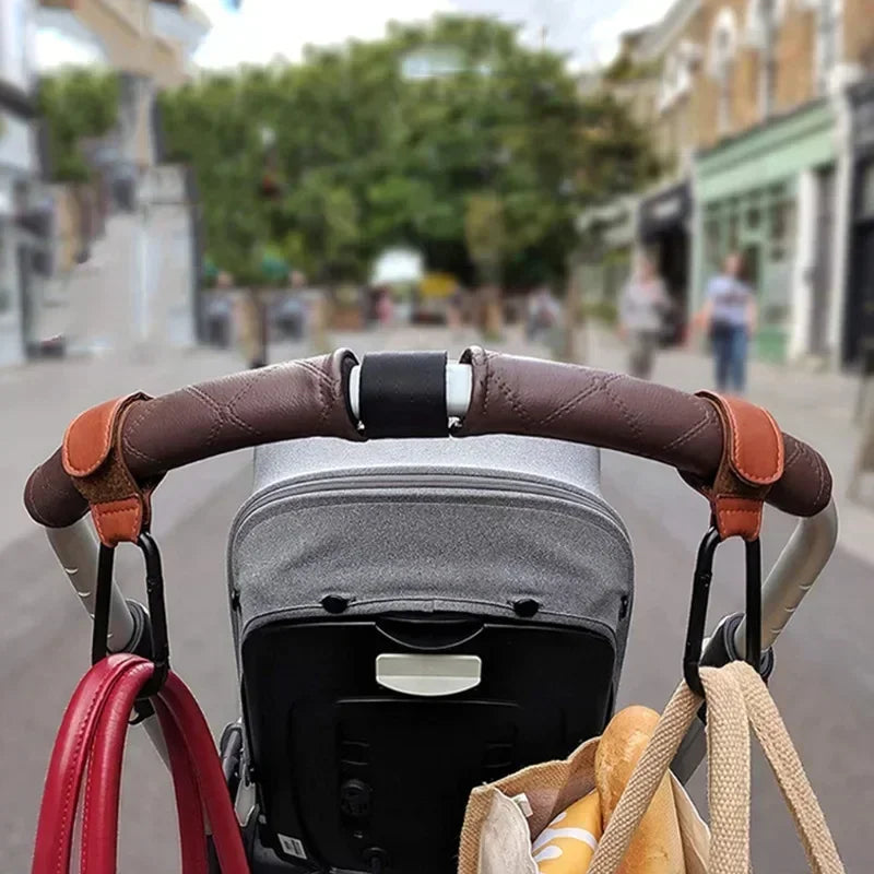 1/2pcs PU Leather Baby Bag Stroller Hook Accessories