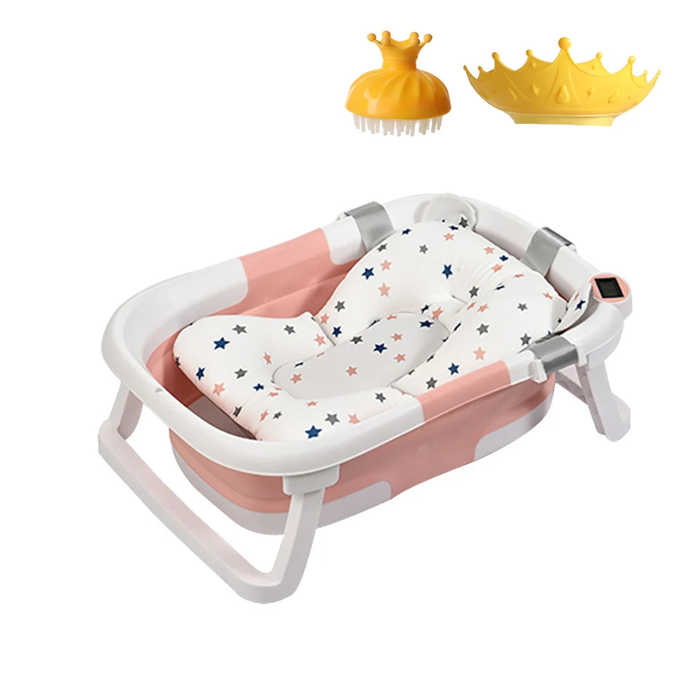 Baby Bathtub for Newborn to Toddler with Soft Cushion