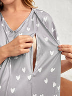 Maternity Batwing Sleeve Nursing Nightdress