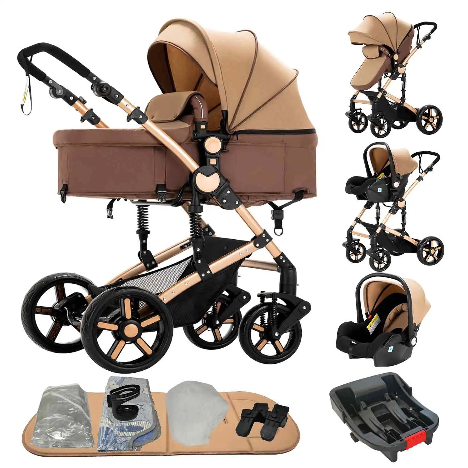 3 in 1 Baby Stroller with Car Seat ISOFIX Compatible