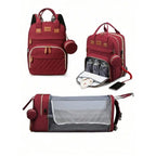 Changing Station, Foldable Diaper Bag Backpack with Bed ,