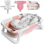 Foldable Baby Bath Tub with Bath Cushion  Thermometer