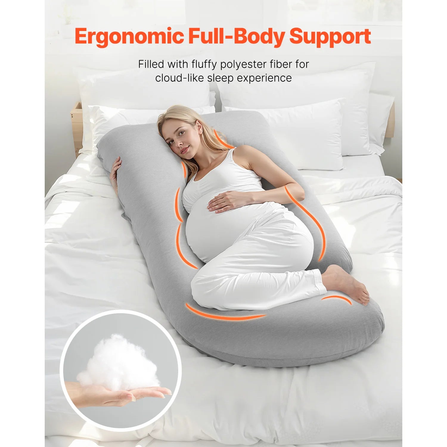 Pregnancy Pillow with Removable &Washable Cover