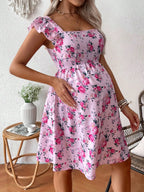 Pink Floral Maternity Dress