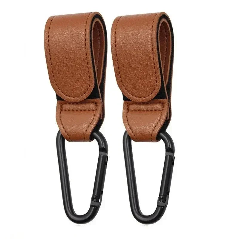 1/2pcs PU Leather Baby Bag Stroller Hook Accessories