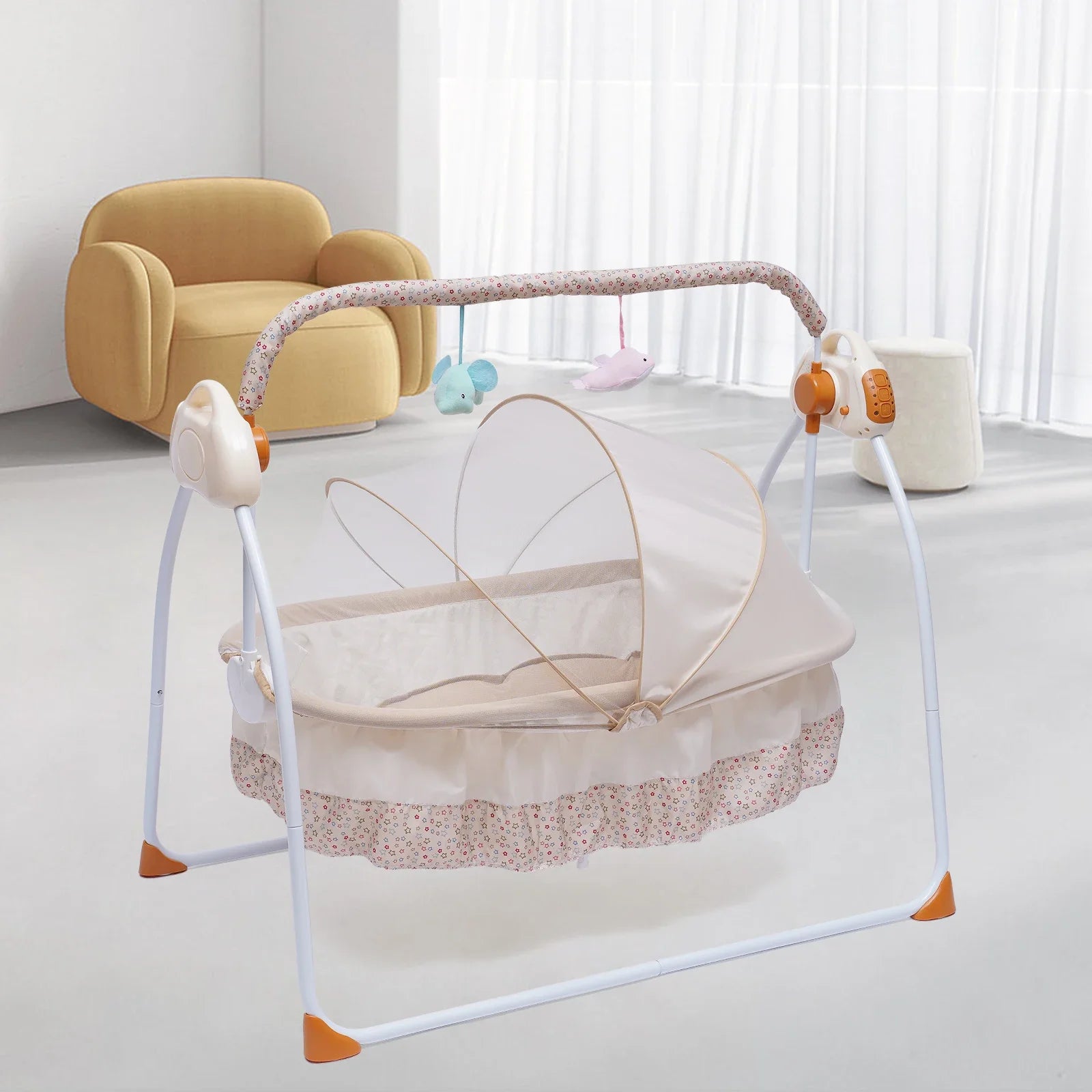 25kg Electric Baby Crib Cradle Auto Swing Bed