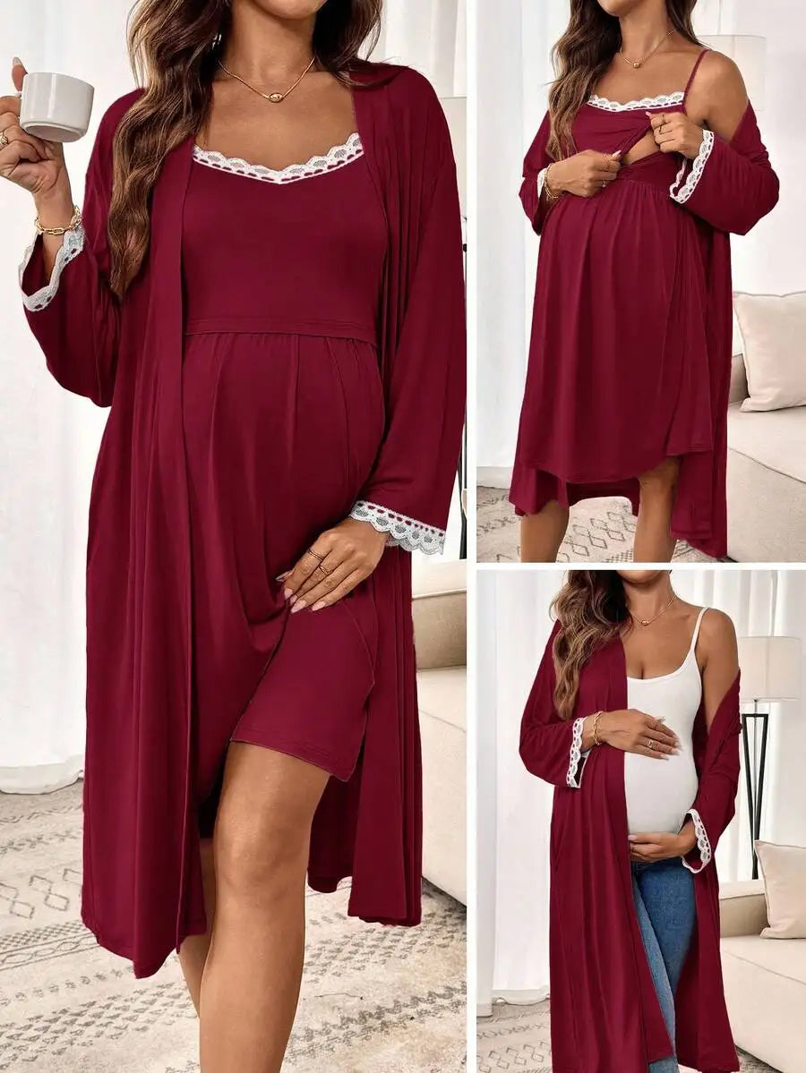 2-Piece Maternity Nursing Sleep Set: