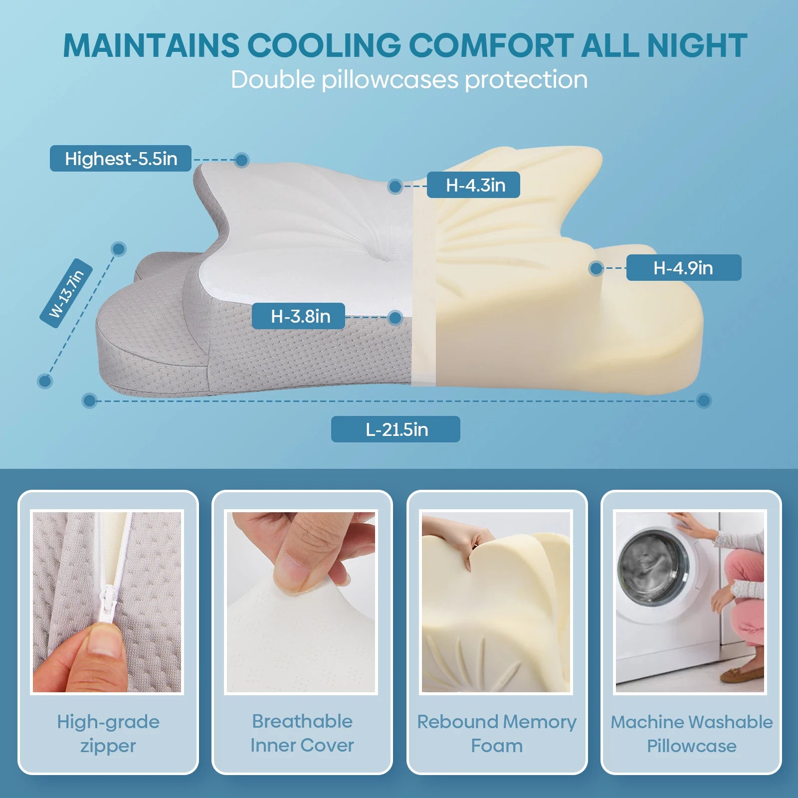 New Orthopedic Ergonomic Pillow Memory Foam