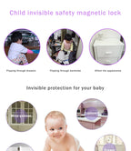 Magnetic Child Safety Lock invisible  Kids Security Drawer Latch Cabinet Door