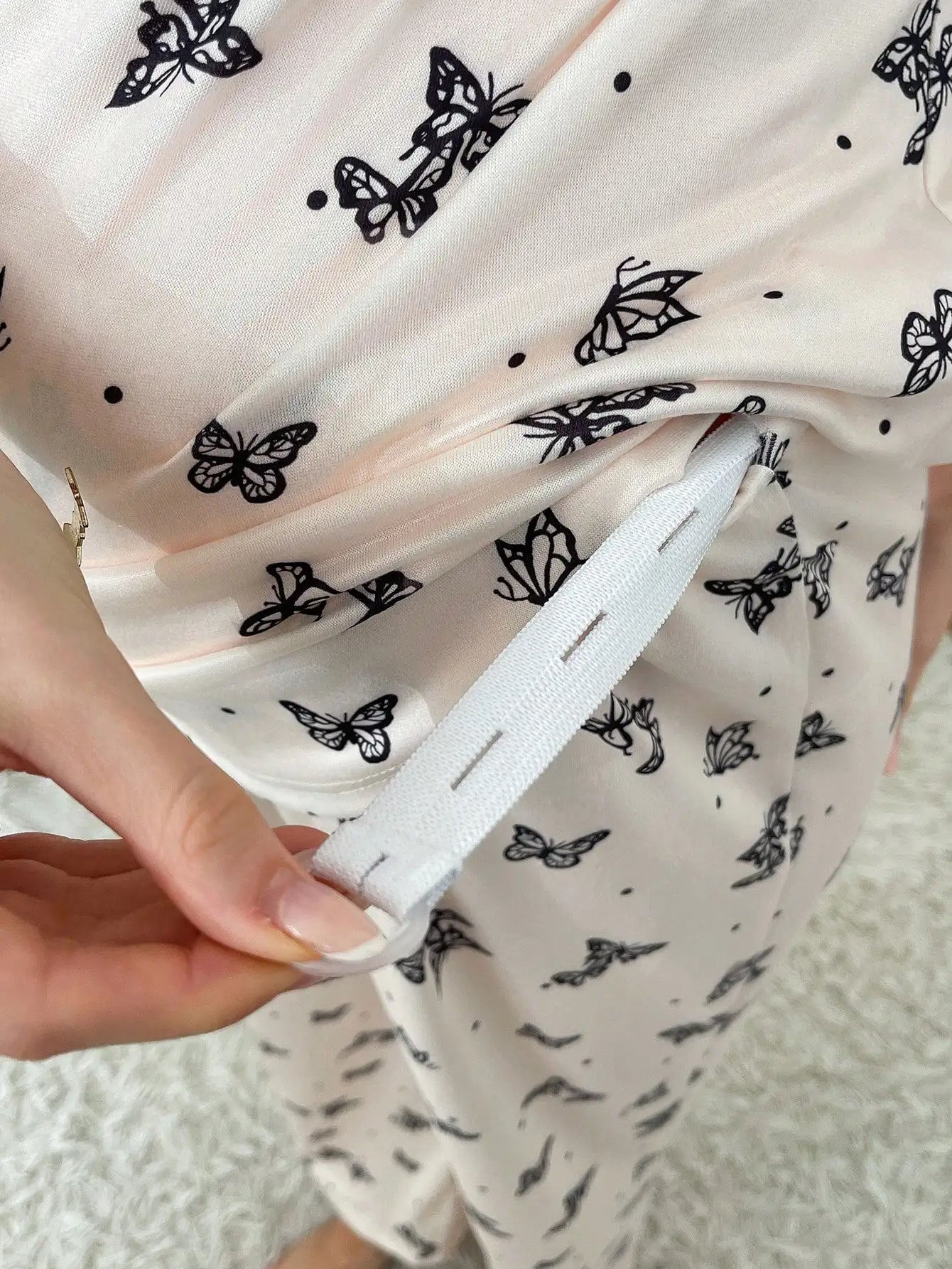Short Sleeve Maternity Pajama with Nursing Access