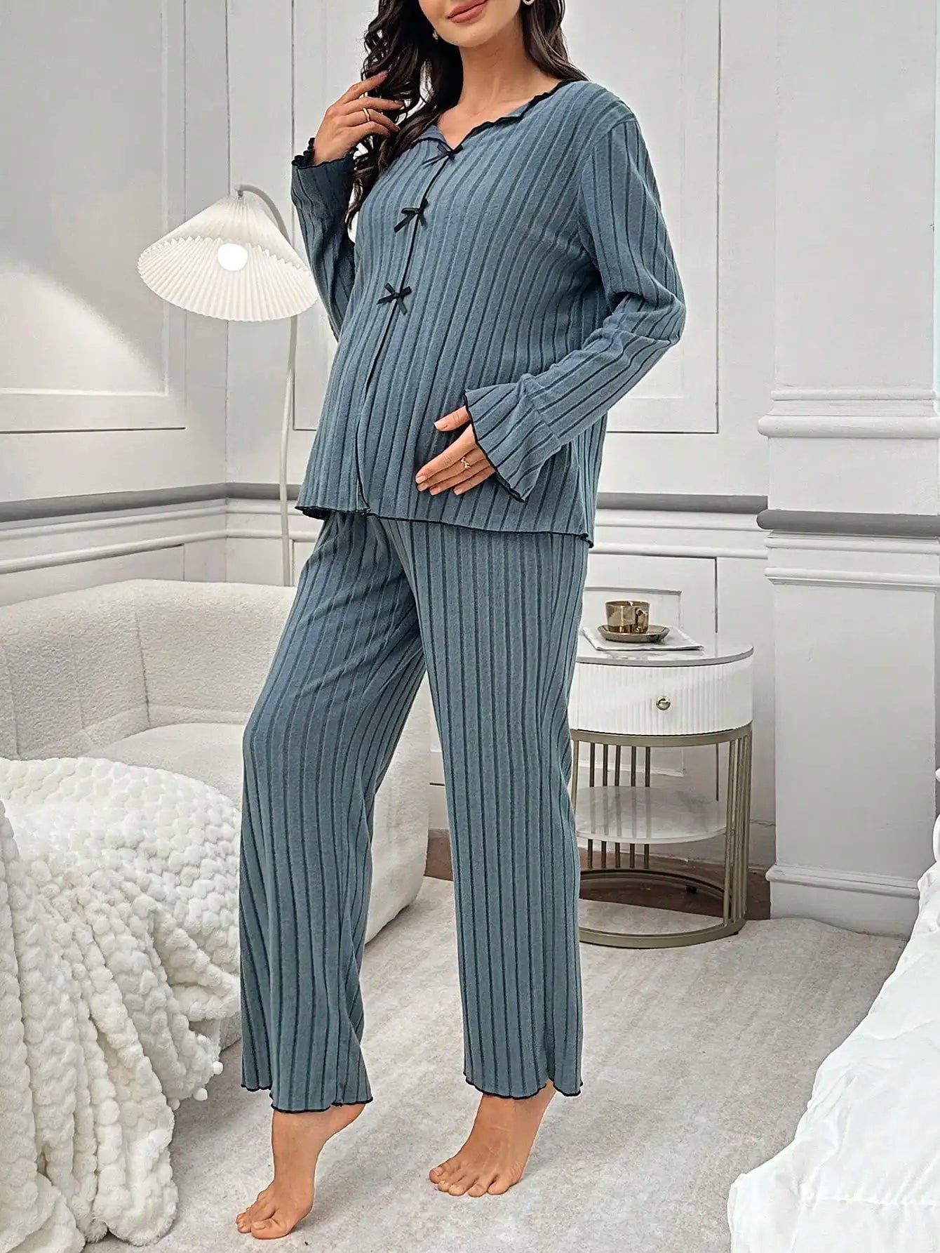 Maternity Ribbed Pajama Set