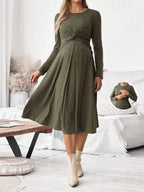 Maternity Twist Waist Nursing Dress,