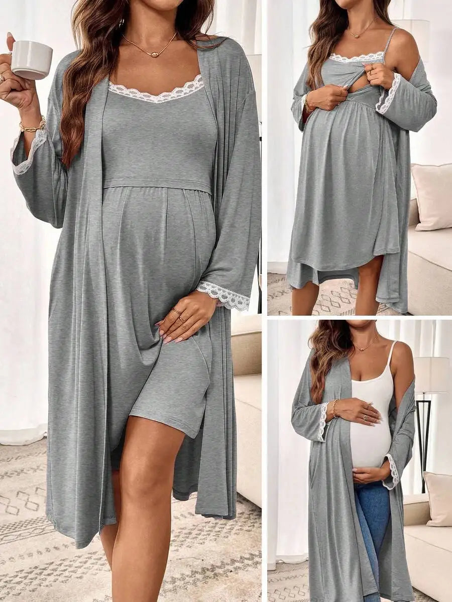 2-Piece Maternity Nursing Sleep Set: