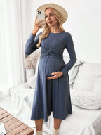 Maternity Twist Waist Nursing Dress,