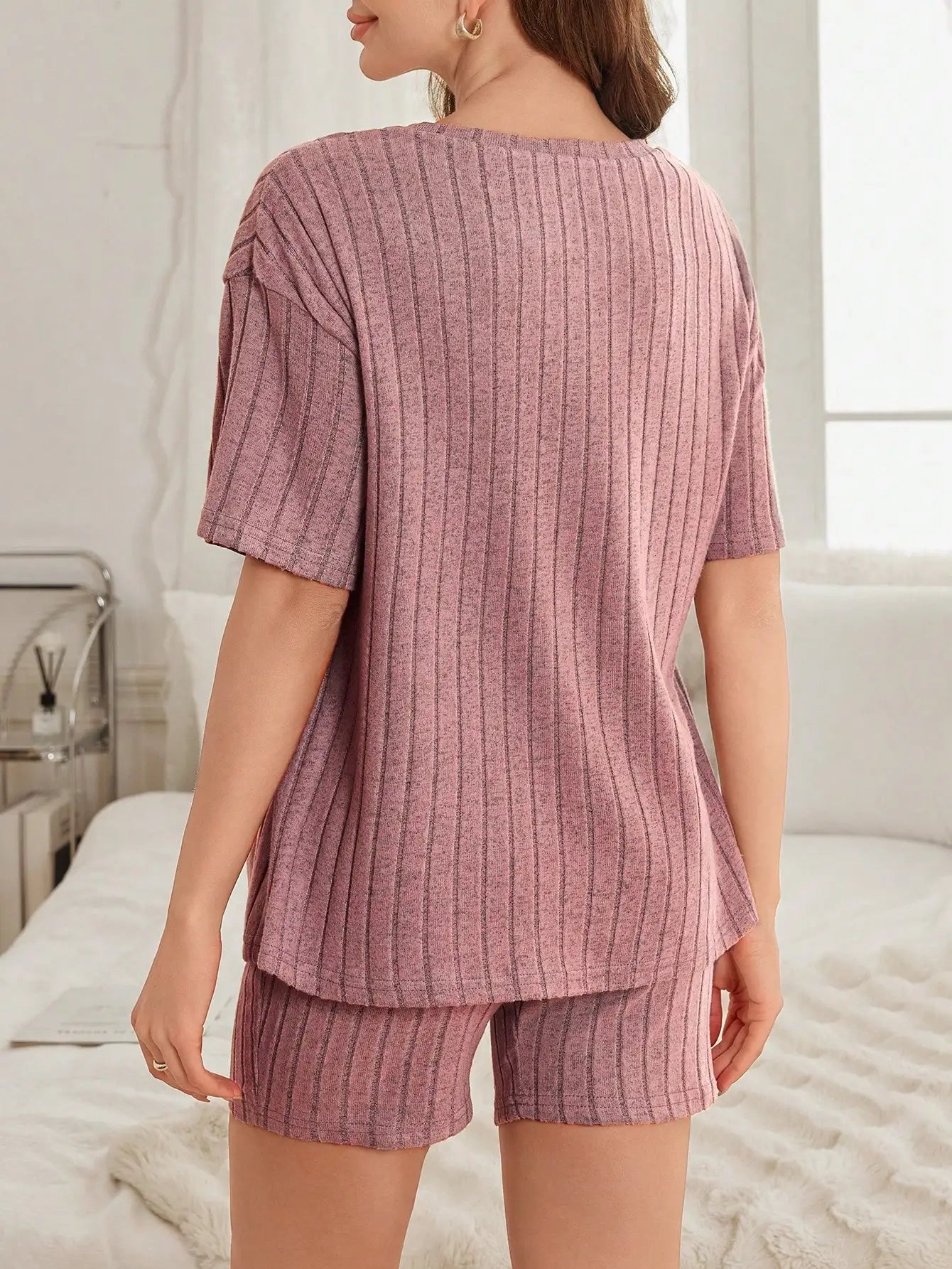 Striped Maternity Nursing Pajama Set
