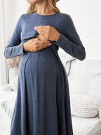 Maternity Twist Waist Nursing Dress,