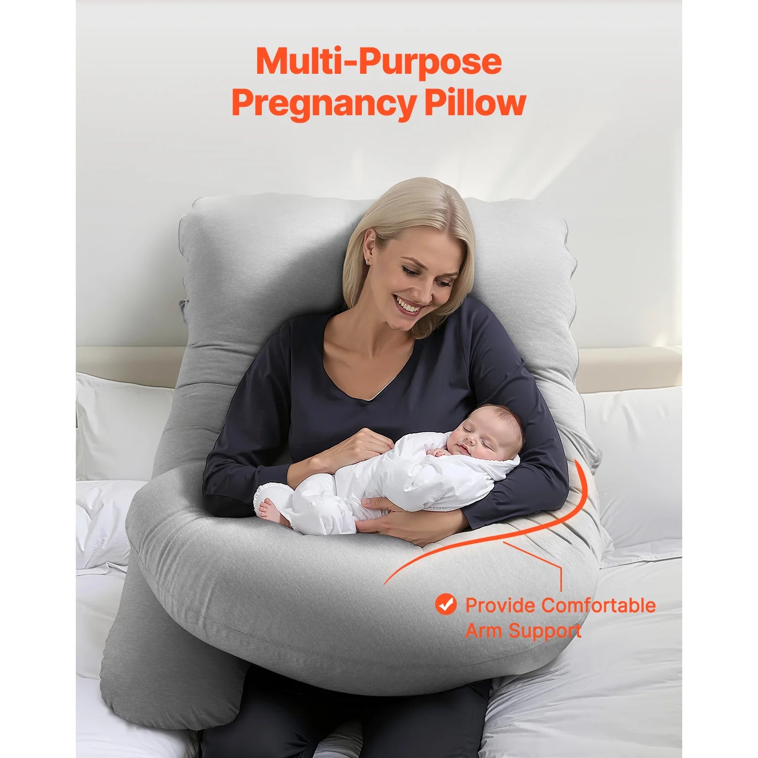 Pregnancy Pillow with Removable &Washable Cover