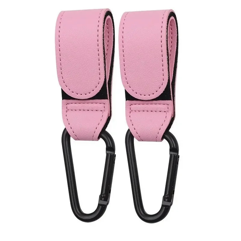 1/2pcs PU Leather Baby Bag Stroller Hook Accessories