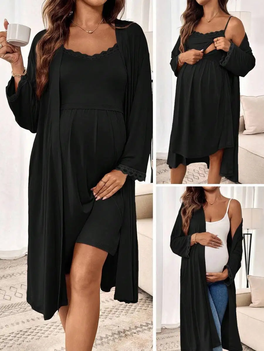 2-Piece Maternity Nursing Sleep Set:
