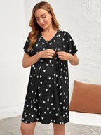 Maternity Batwing Sleeve Nursing Nightdress
