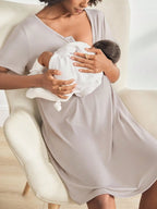Maternity Short Sleeve Nursing Nightgown