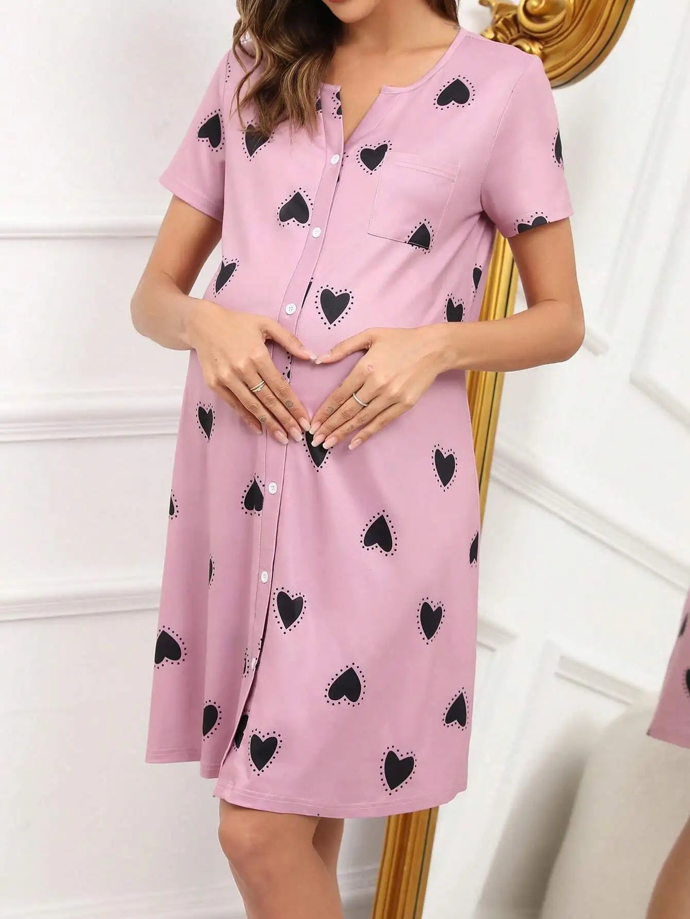 Maternity Nightdress with Pocket