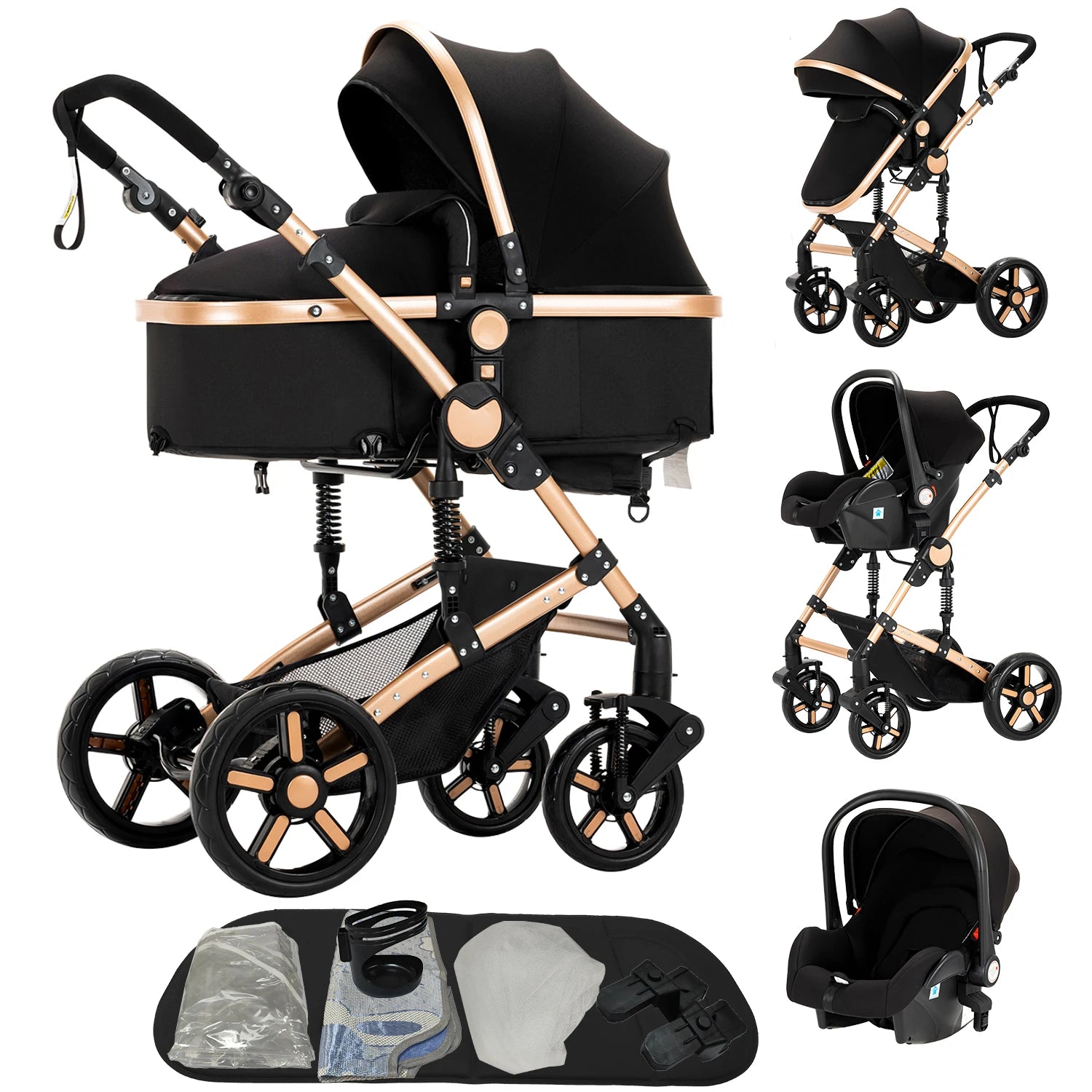 3 in 1 Baby Stroller with Car Seat ISOFIX Compatible