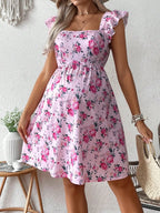 Pink Floral Maternity Dress