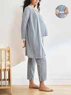 3-Piece Maternity  Nursing Pants & Long Sleeve Robe