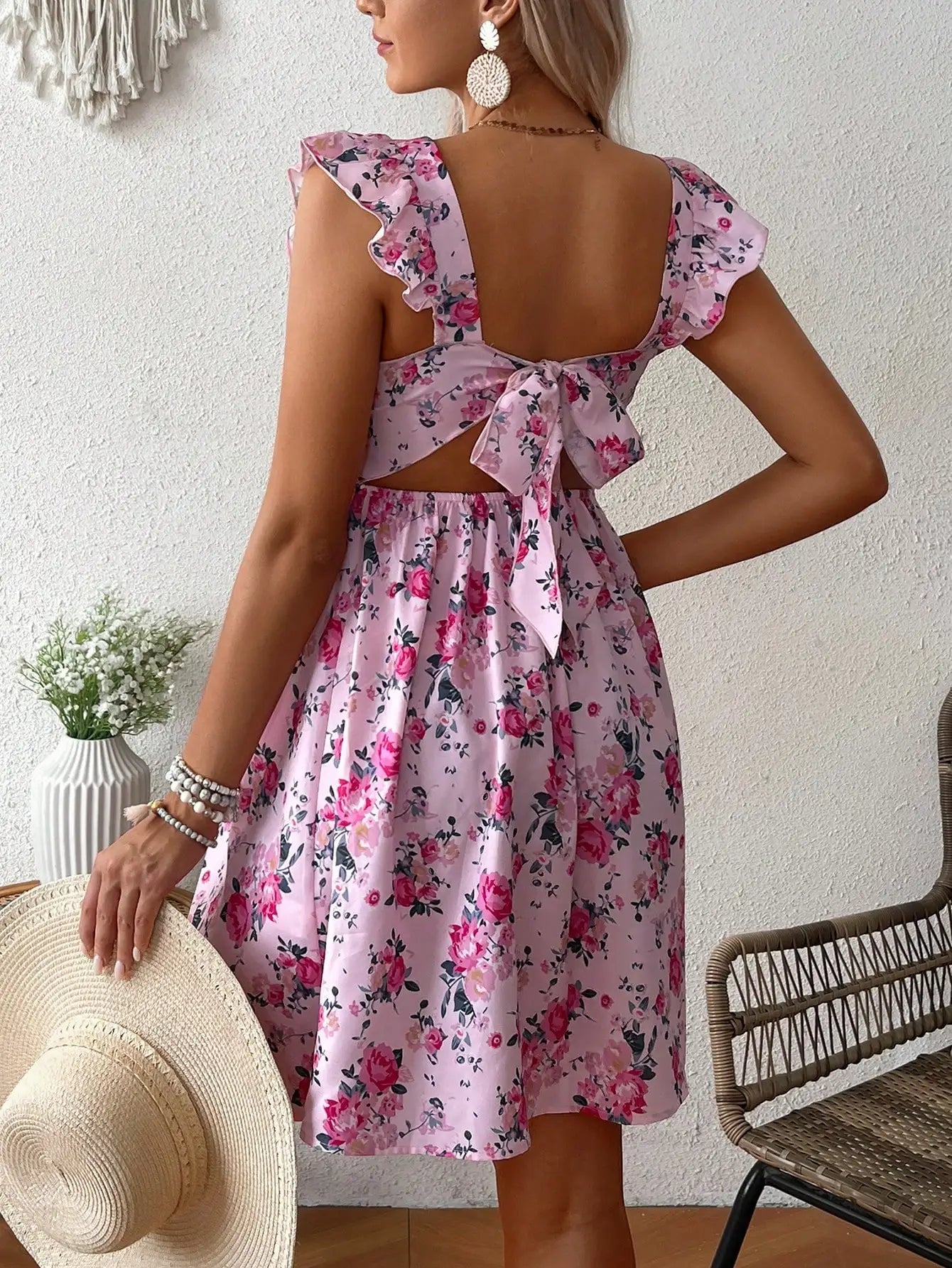 Pink Floral Maternity Dress