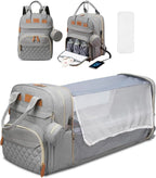 Changing Station, Foldable Diaper Bag Backpack with Bed ,