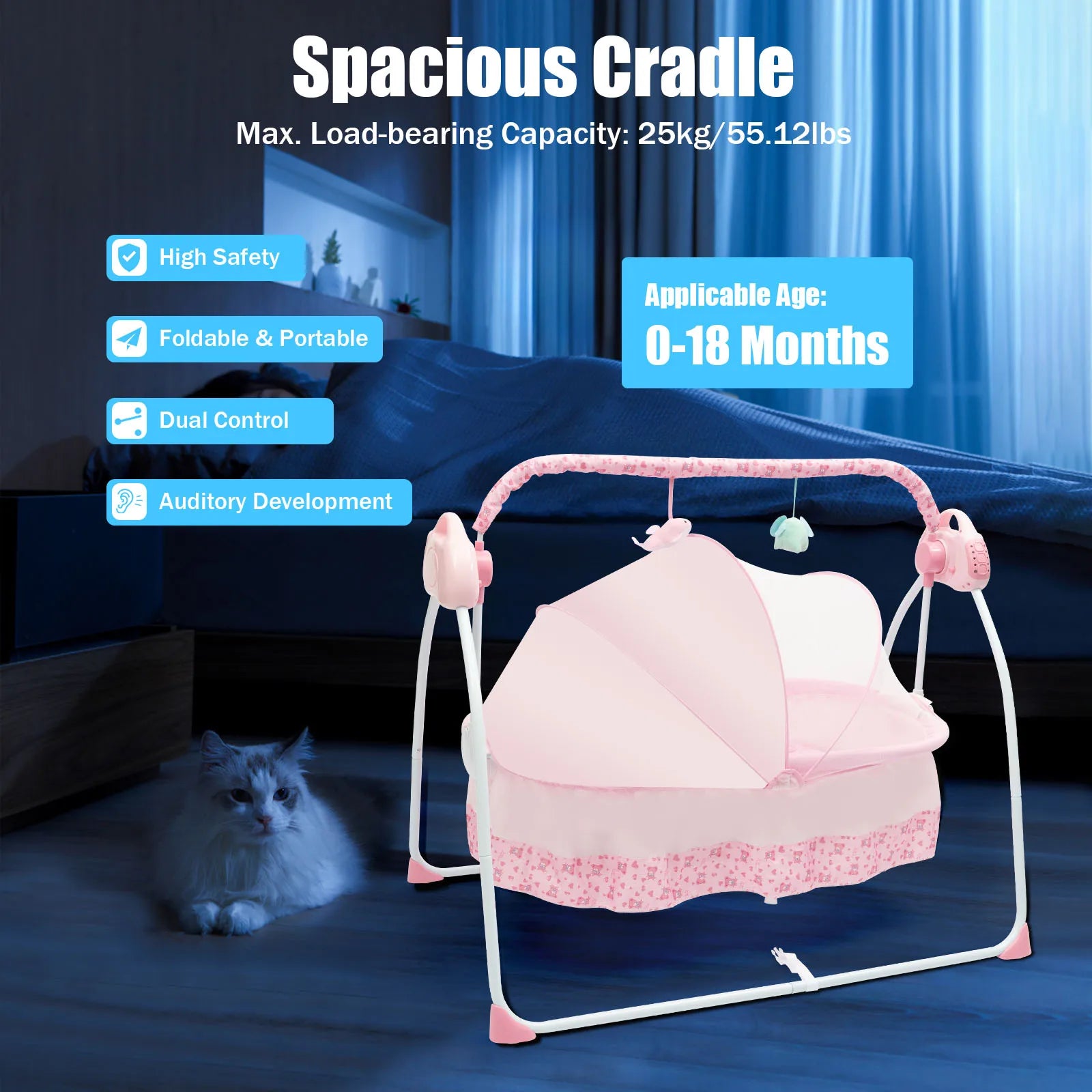 Cradle Swing Sleeping Basket 0-18 Months