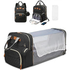 Changing Station, Foldable Diaper Bag Backpack with Bed ,