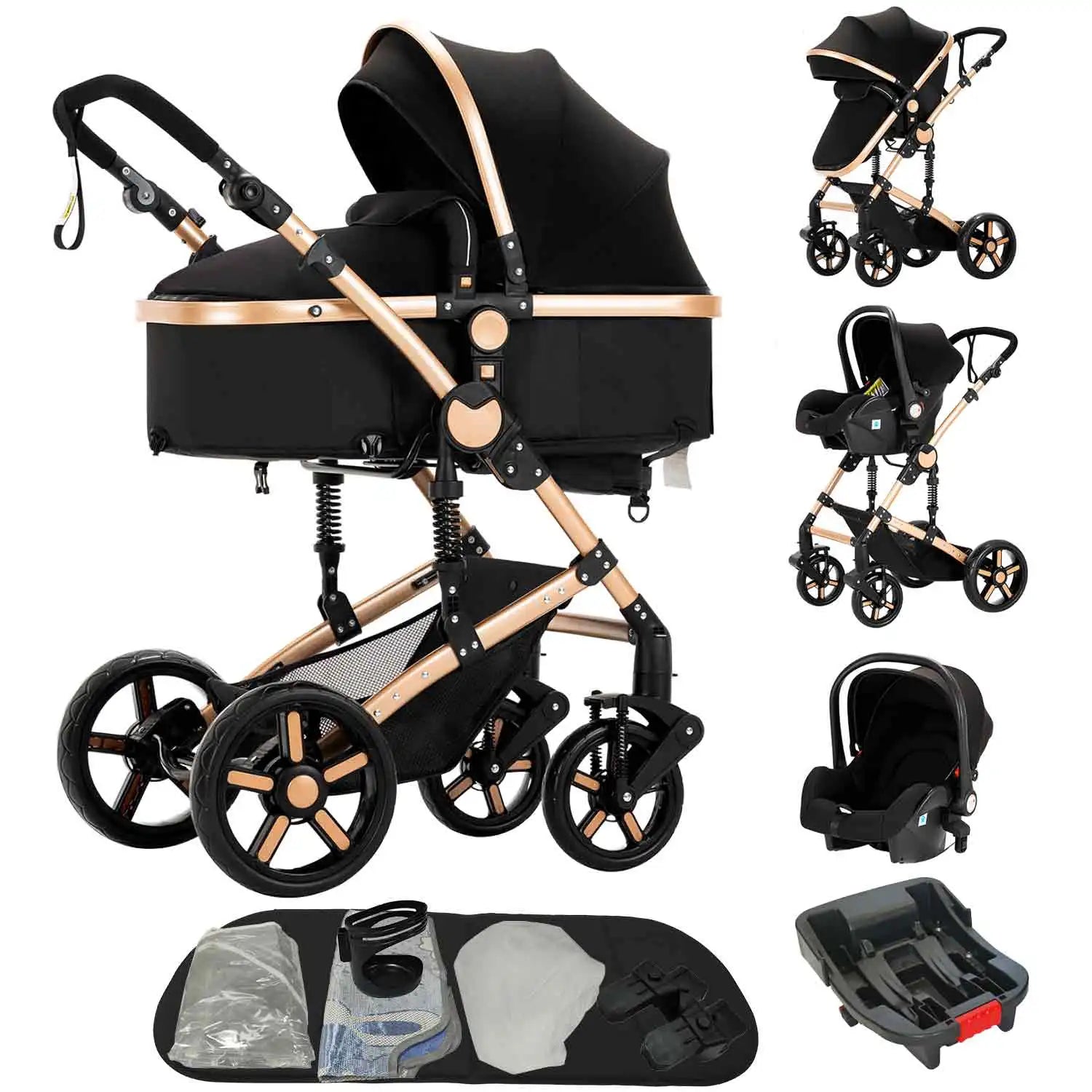 3 in 1 Baby Stroller with Car Seat ISOFIX Compatible