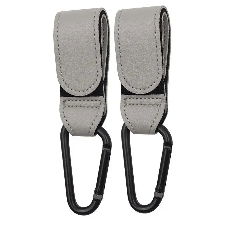 1/2pcs PU Leather Baby Bag Stroller Hook Accessories