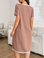 Maternity V-Neck Button-Front Short Sleeve