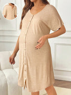 Maternity Short Sleeve Button-Front for Lounge