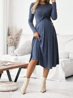Maternity Twist Waist Nursing Dress,