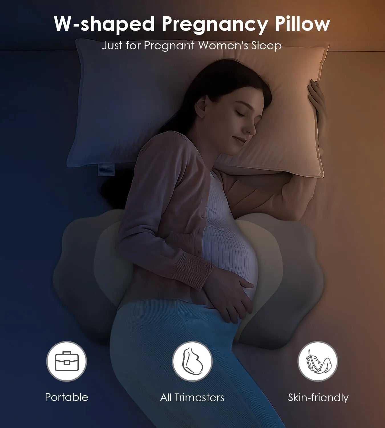 Memory Foam Pregnancy Pillow for Side Sleepers,