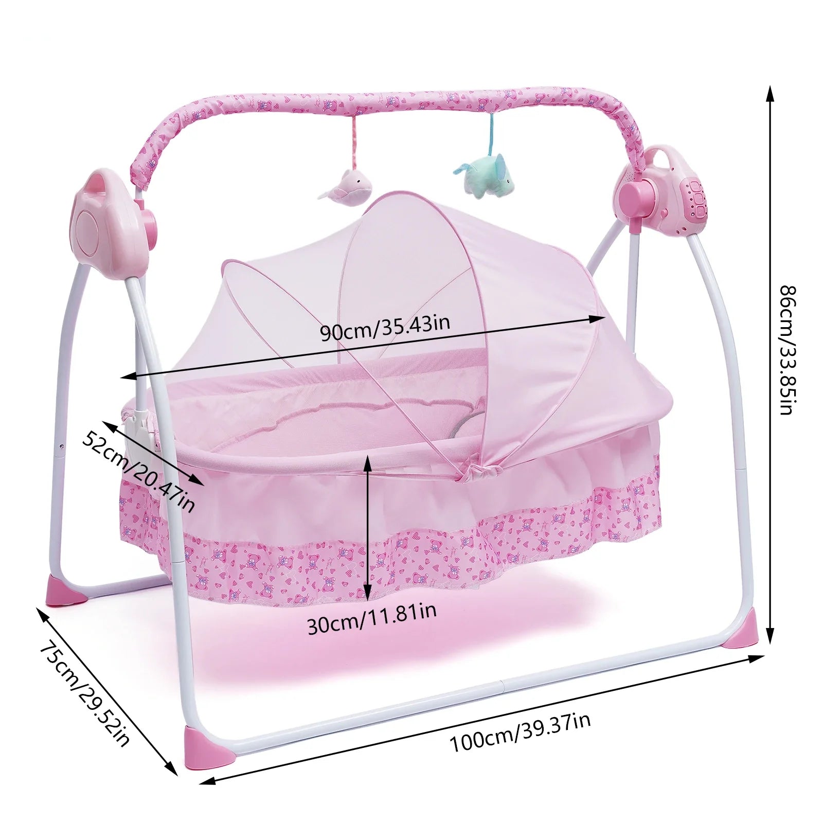 25kg Electric Baby Crib Cradle Auto Swing Bed