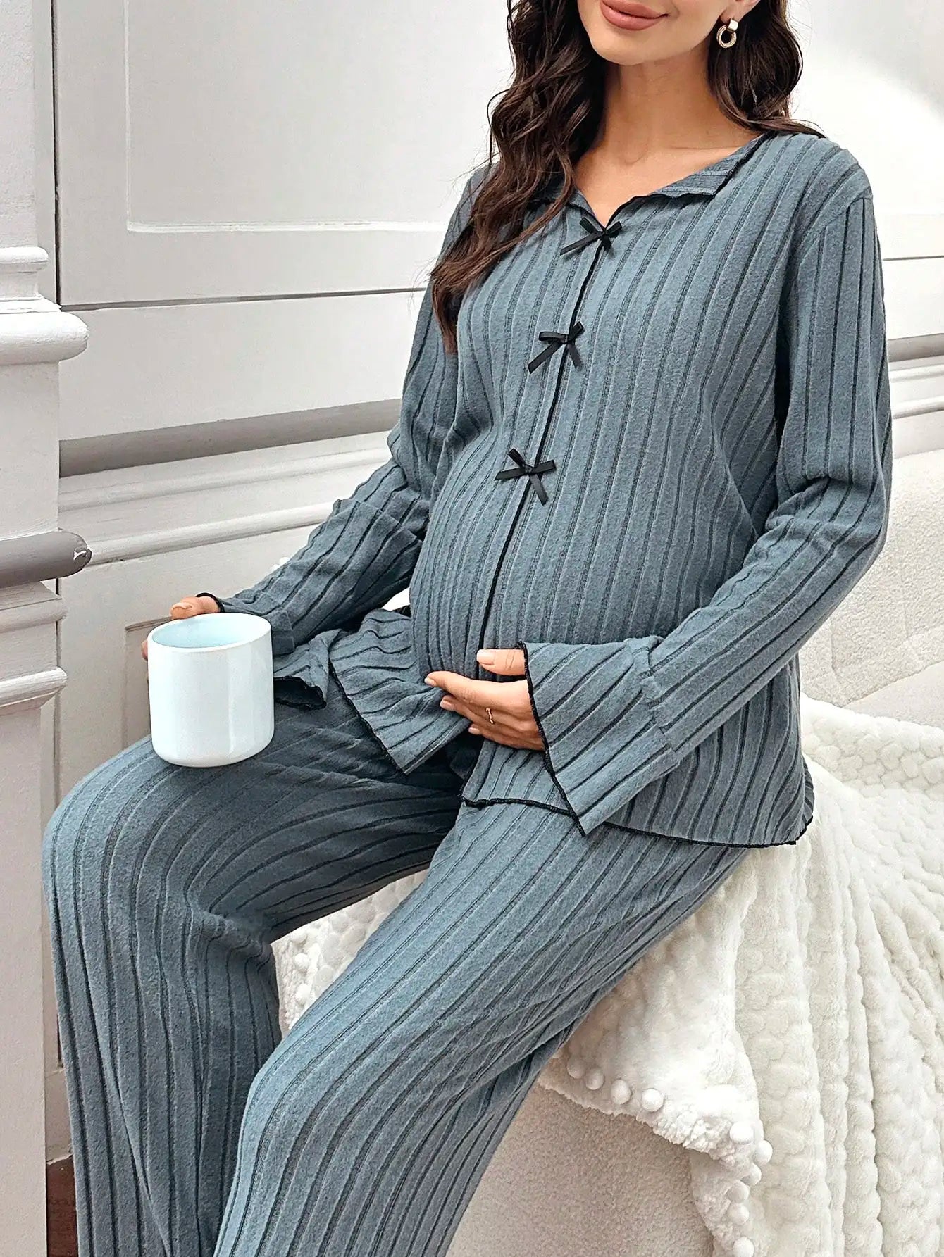 Maternity Ribbed Pajama Set