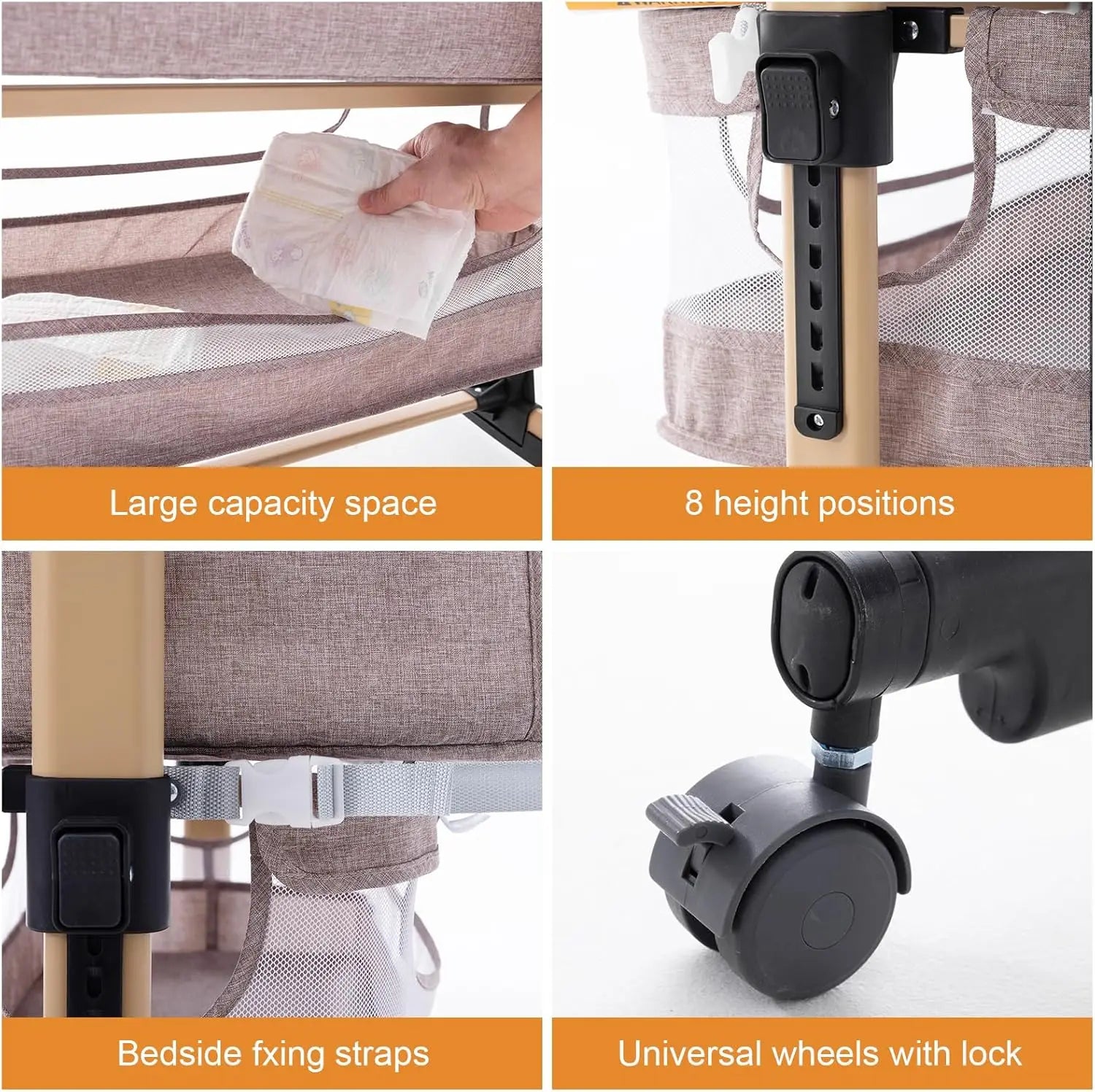 3-in-1 Adjustable Portable Baby Crib