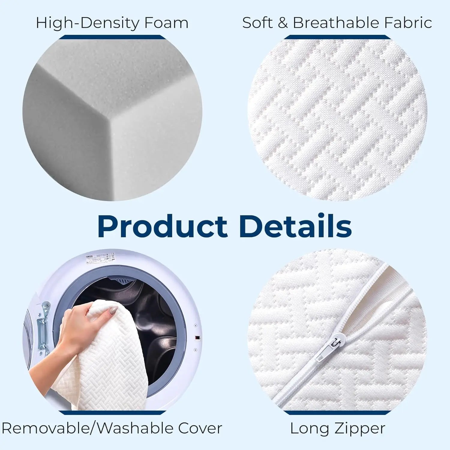 Knee Wedge Pillow- Firm Foam Support