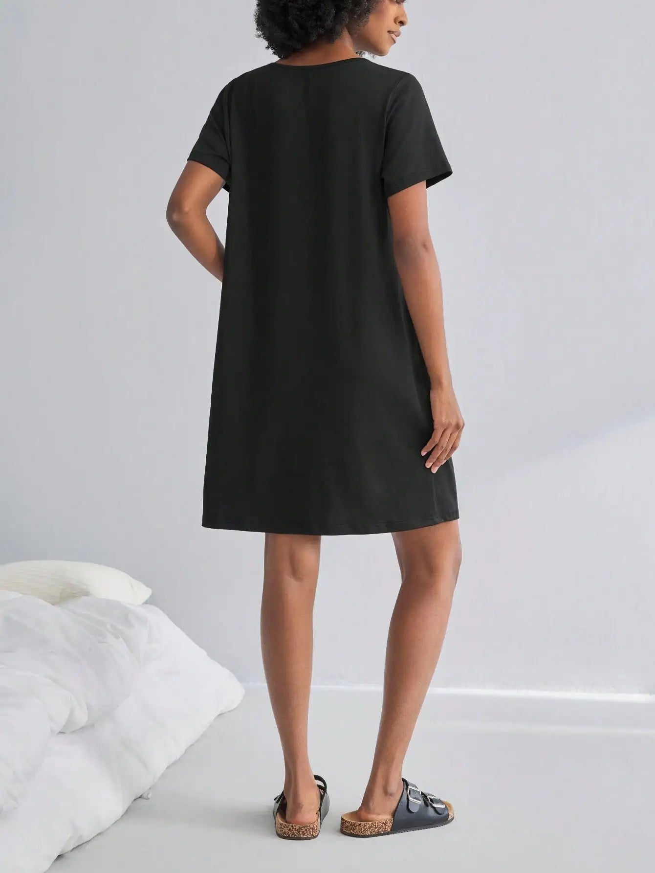 Maternity Short Sleeve Nursing Nightgown